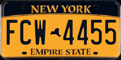 NY license plate FCW4455