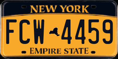 NY license plate FCW4459