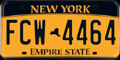 NY license plate FCW4464