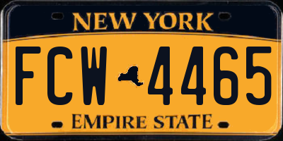 NY license plate FCW4465