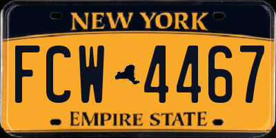 NY license plate FCW4467