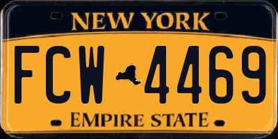 NY license plate FCW4469