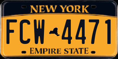 NY license plate FCW4471