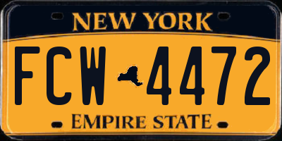 NY license plate FCW4472