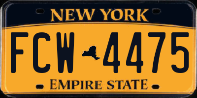 NY license plate FCW4475