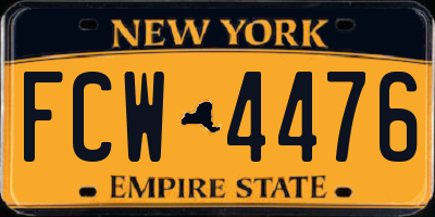 NY license plate FCW4476