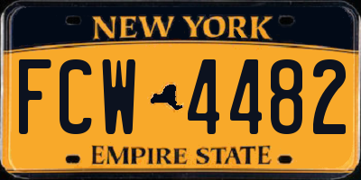NY license plate FCW4482