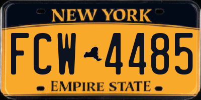 NY license plate FCW4485