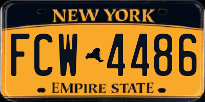 NY license plate FCW4486