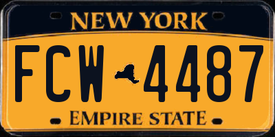 NY license plate FCW4487