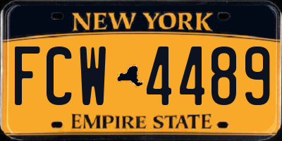 NY license plate FCW4489