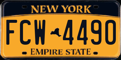 NY license plate FCW4490