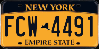 NY license plate FCW4491