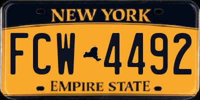 NY license plate FCW4492