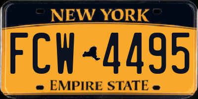 NY license plate FCW4495