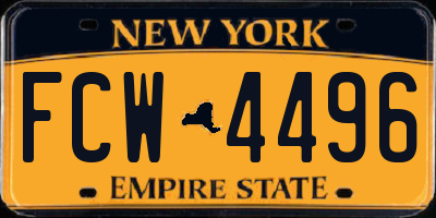 NY license plate FCW4496