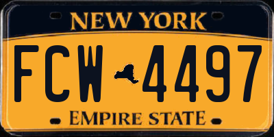 NY license plate FCW4497