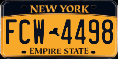 NY license plate FCW4498