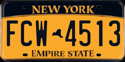 NY license plate FCW4513