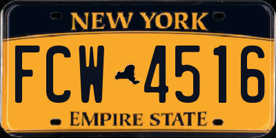 NY license plate FCW4516