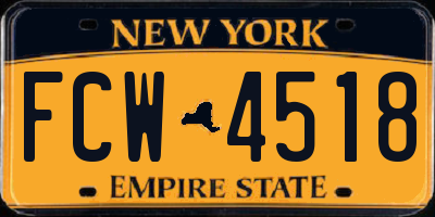 NY license plate FCW4518