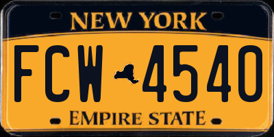 NY license plate FCW4540