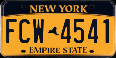NY license plate FCW4541