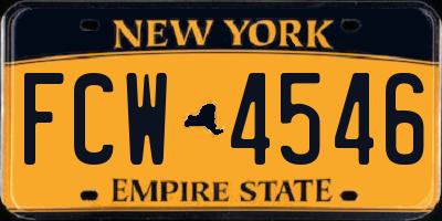 NY license plate FCW4546