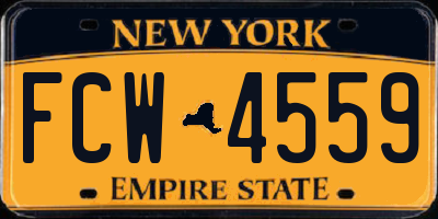 NY license plate FCW4559