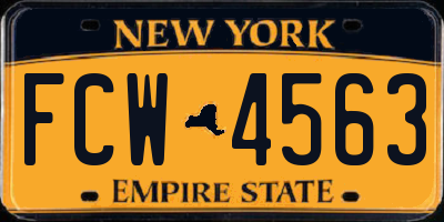 NY license plate FCW4563