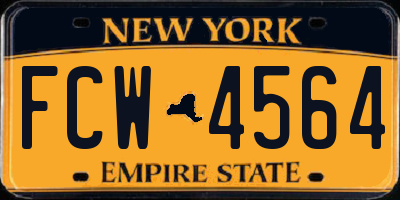 NY license plate FCW4564