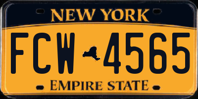 NY license plate FCW4565