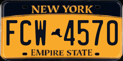 NY license plate FCW4570