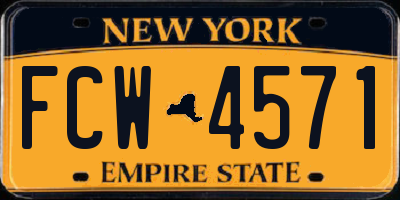 NY license plate FCW4571