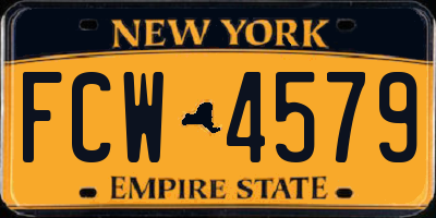 NY license plate FCW4579