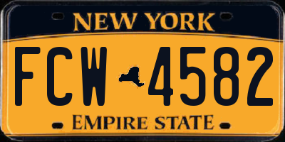 NY license plate FCW4582