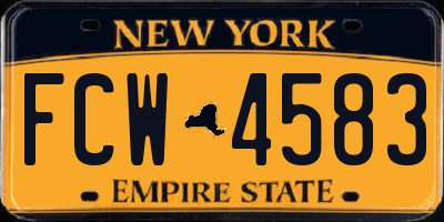 NY license plate FCW4583