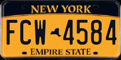 NY license plate FCW4584