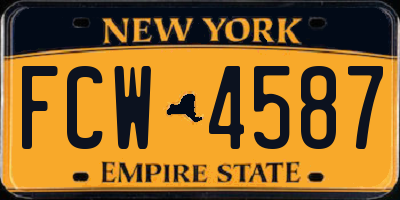 NY license plate FCW4587