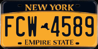 NY license plate FCW4589