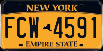 NY license plate FCW4591