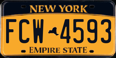 NY license plate FCW4593