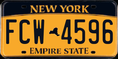 NY license plate FCW4596