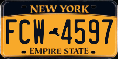 NY license plate FCW4597