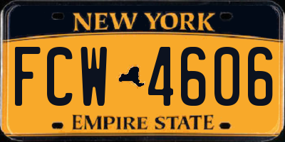 NY license plate FCW4606