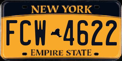 NY license plate FCW4622