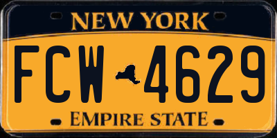 NY license plate FCW4629