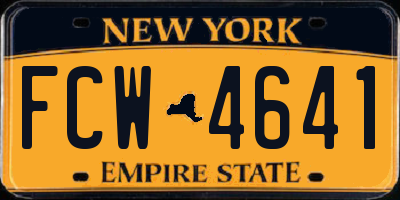 NY license plate FCW4641