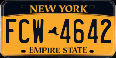 NY license plate FCW4642
