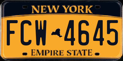 NY license plate FCW4645
